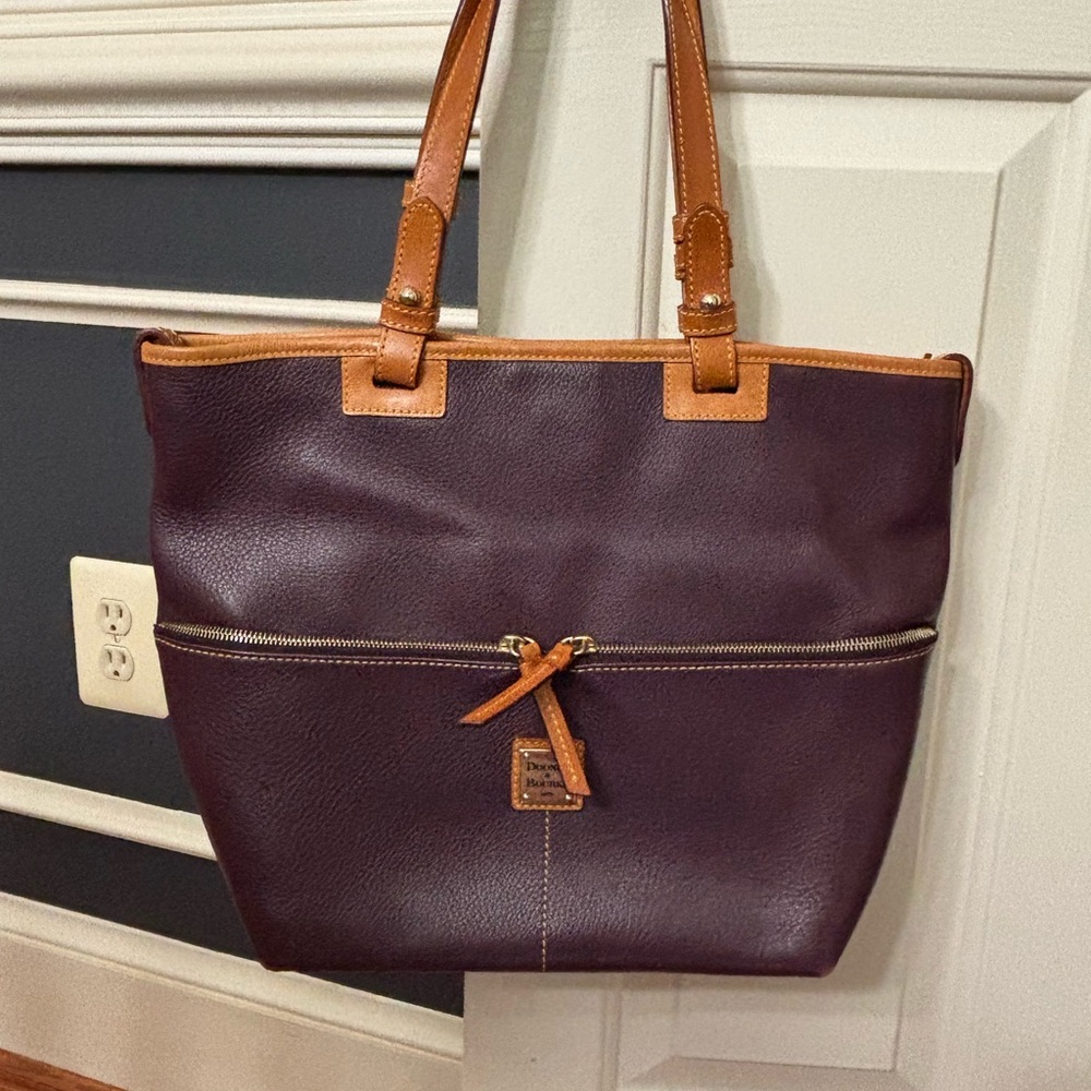 Dooney and Bourke Plum Pebble Grain Tote